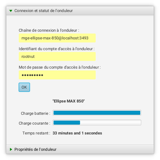 Etat courant de l'onduleur.