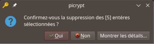 Confirmation de la demande de suppression.