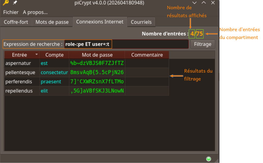 Résultat du filtrage.
